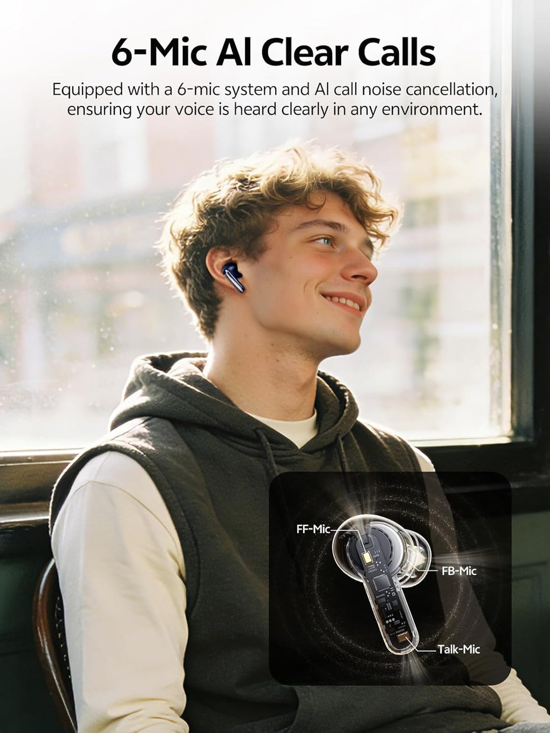 QCY Melobuds N20 In Ear Kopfhörer Bluetooth Noise Cancelling,Bluetooth kopfhörer mit -50dB Adaptive