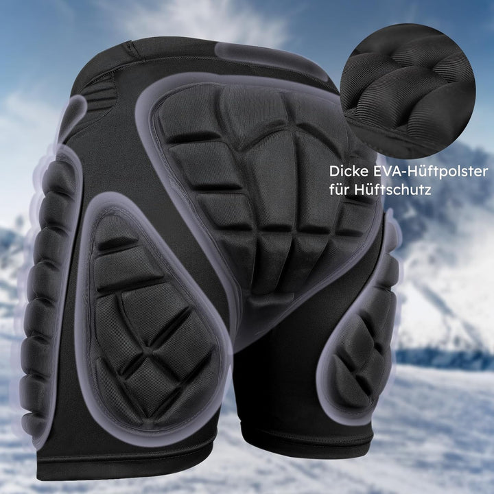 Cienfy 3D Hüftpolster Eva Protektorenhose Gepolsterter Shorts Crash-Pad Impakthose für Skiing, Eisla