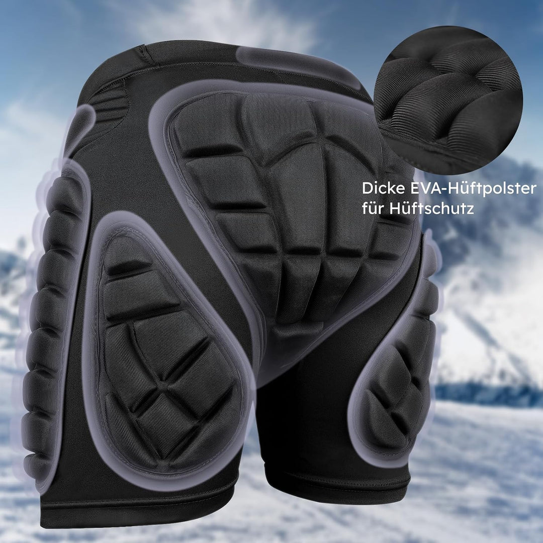 Cienfy 3D Hüftpolster Eva Protektorenhose Gepolsterter Shorts Crash-Pad Impakthose für Skiing, Eisla