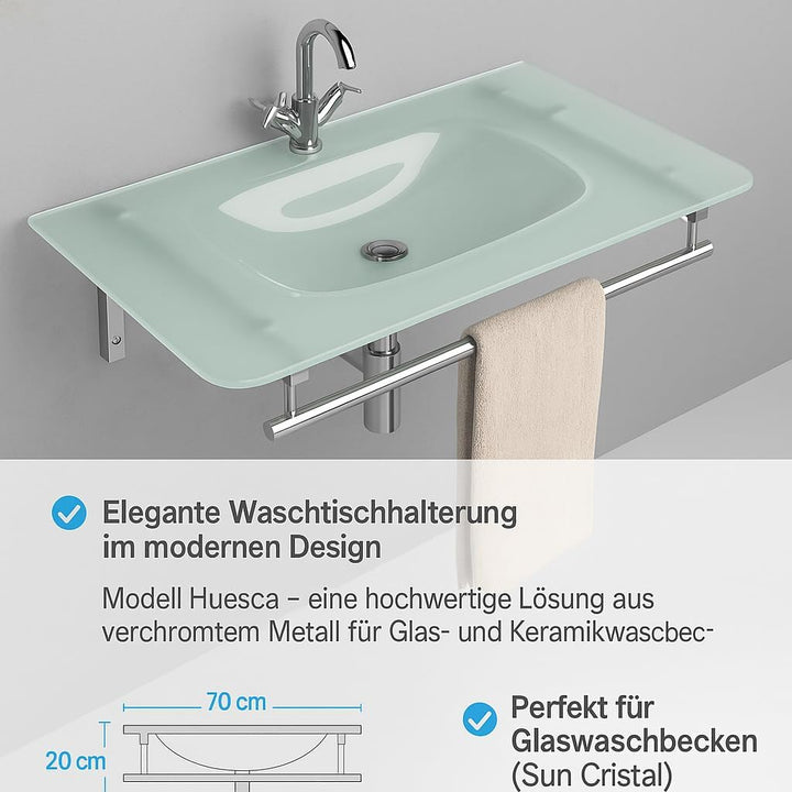 Art of Baan Waschtisch-Halterung I Wandkonsole für Waschbecken oder Waschtischplatte I Handtuch-Halt