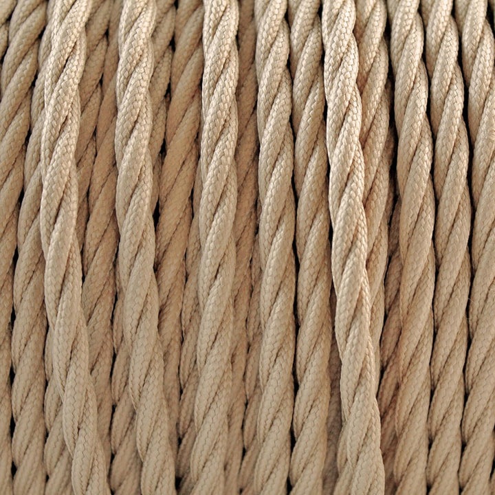 smartect Textilkabel Hellbraun, 5 Meter Vintage Lampenkabel Stoff Gedreht, 3-Adrig (3 x 0.75 mm²) St