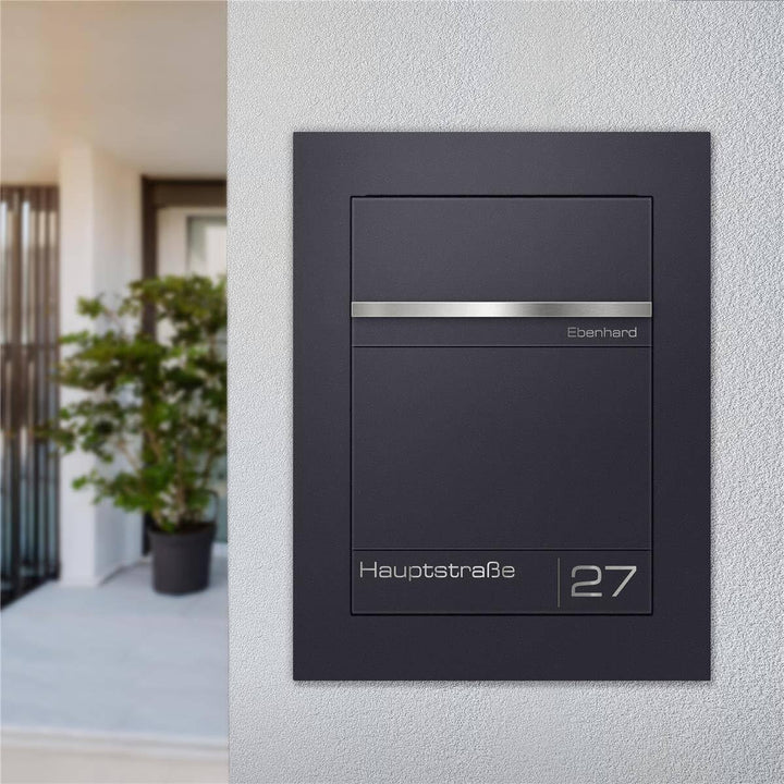 Metzler Unterputz Briefkasten DB 703 Eisenglimmer – Hochwertiger Einbaubriefkasten aus pulverbeschic