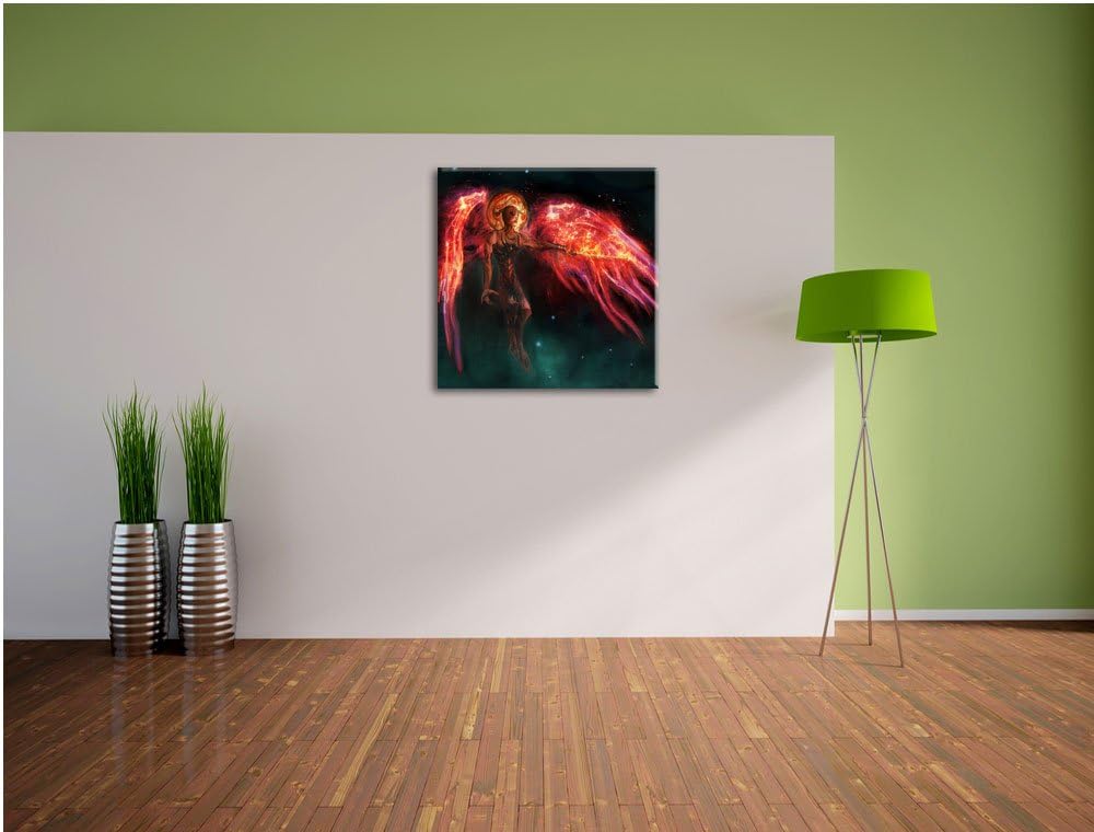Alien Teufel im Weltraum, Format: 70x70 auf Leinwand, XXL riesige Bilder fertig gerahmt mit Keilrahm