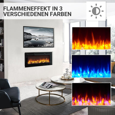 RICHEN Elektrokamin Fiamma 40" | Elektrischer Einbaukamin mit 3D-Flammeneffekt | Elektro Heizung 200