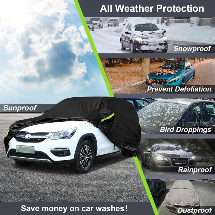 Sailnovo Autoabdeckung Wasserdicht,7 Schichten Coupé Autoplane Outdoor UV-Schutz Allwetter Universel