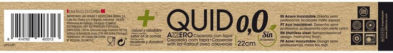 Quid Kochtopf 22 x 10,5 cm AZZERO QD, Metall, grau, 22x10,5cm, 22x10,5cm