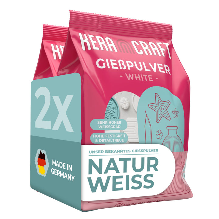Keracraft Giesspulver weiss 2x4,5kg - Reliefgiesspulver weiss für kreative Projekte 4,50kg (2er Pack