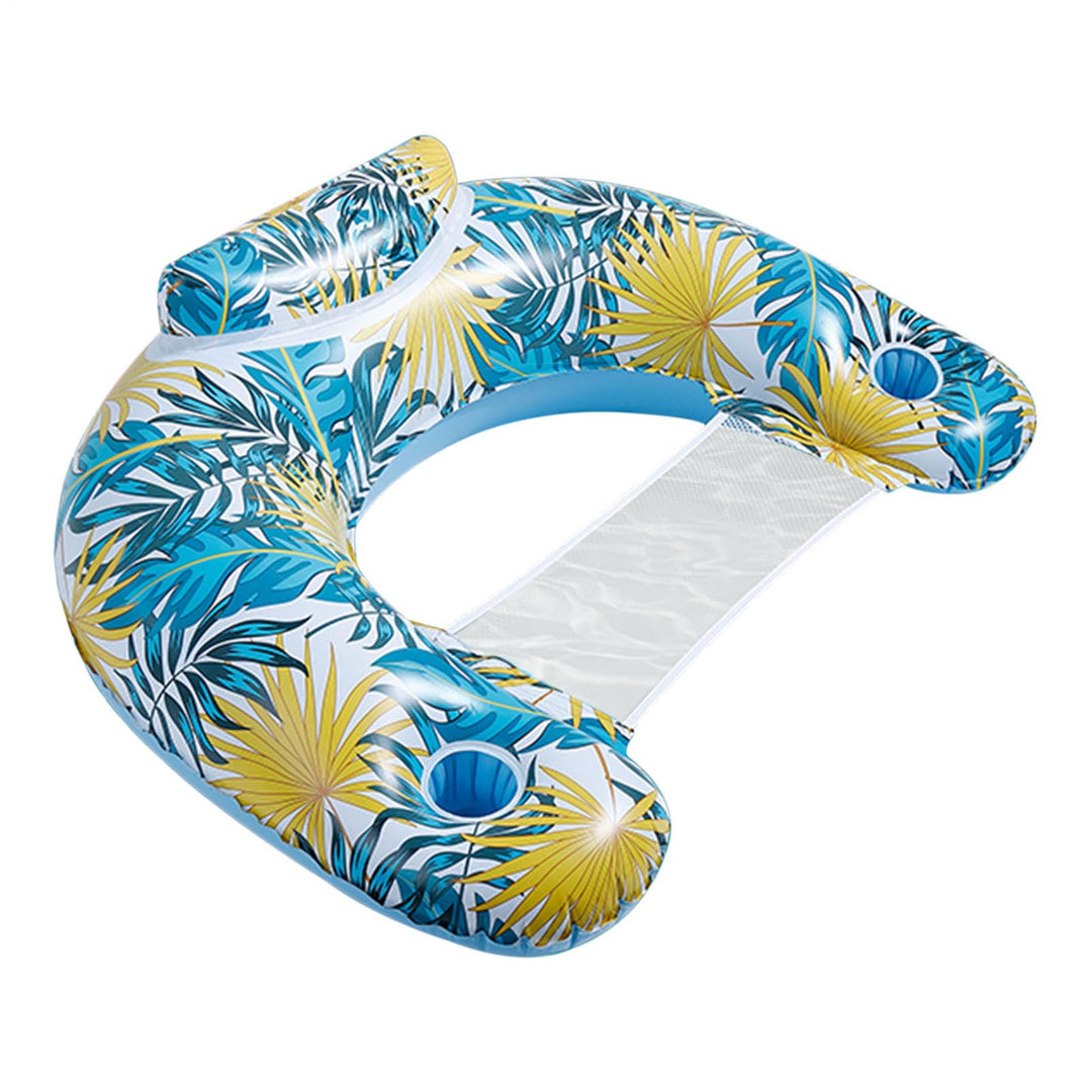 Palm Leaf Pool Float,Schwimmstuhl für Erwachsene - Schwimmbad-Wasserstuhl mit Getränkehalter,Schwimm