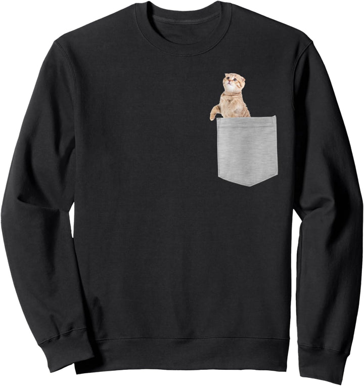 Scottish Fold Cat In Your Pocket Sweatshirt