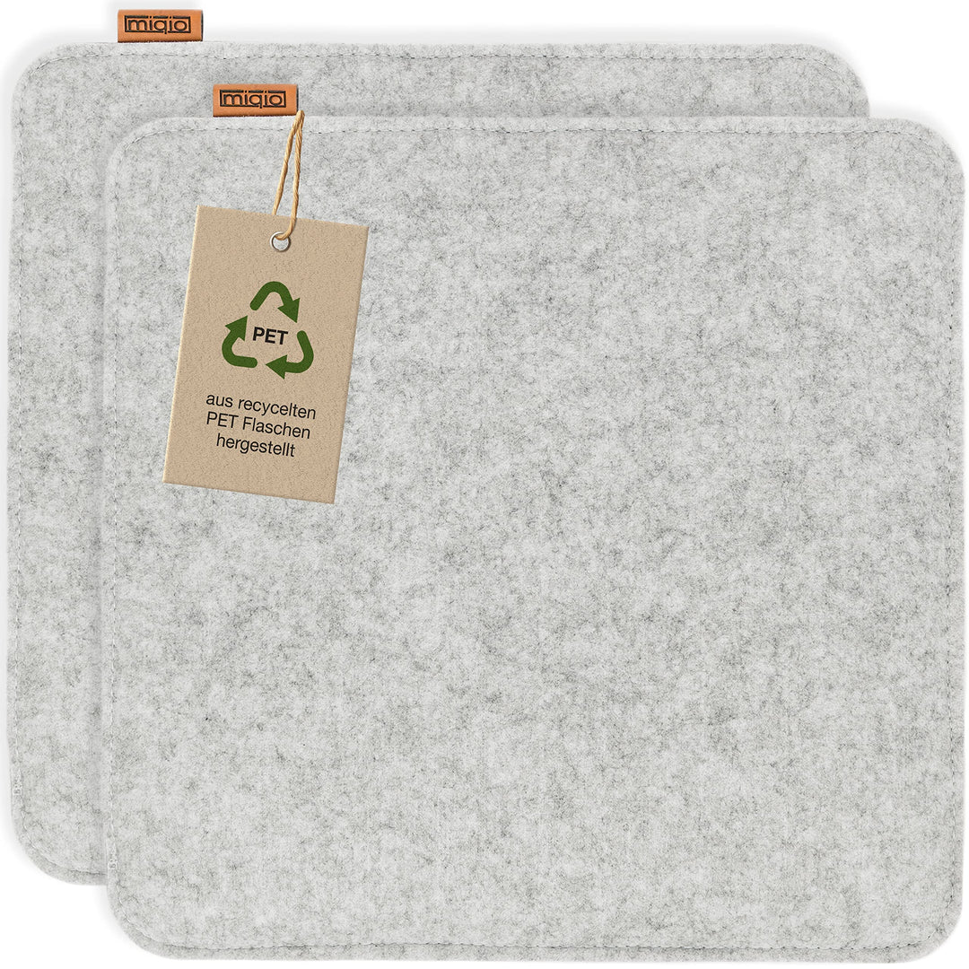 Miqio Design Filz Sitzkissen Eckig mit Antirutschnoppen | 35cm | 2er-Set | Indoor und Outdoor | Nach