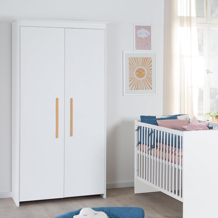 roba Kinderzimmer Set Lilo - Mitwachsendes Gitterbett 70 x 140 cm + Wickelkommode mit 2 Schubladen &