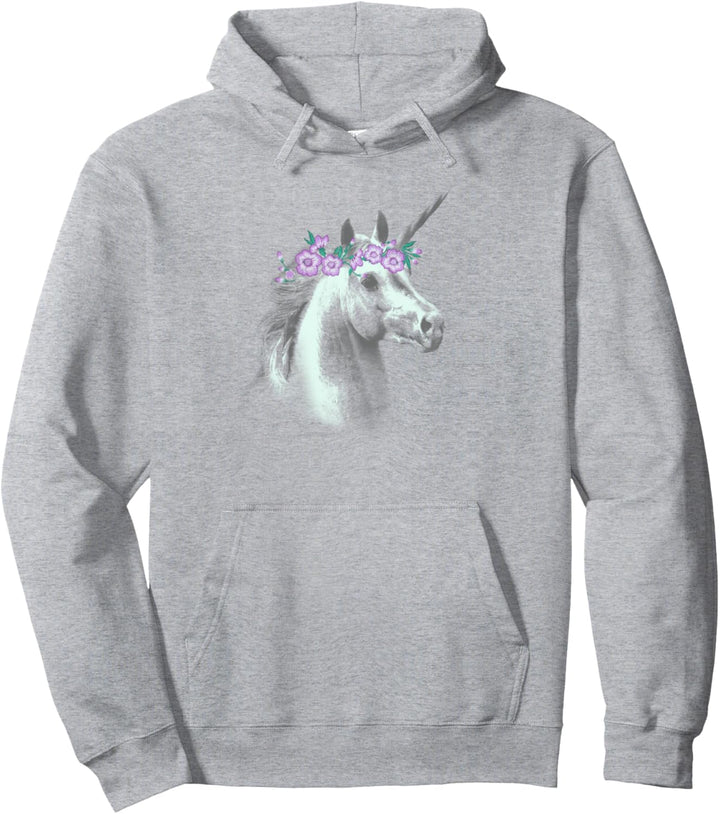 Trendy Unicorn Flower Crown Pullover Hoodie