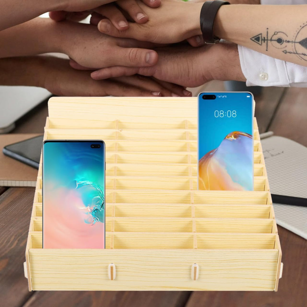 Operitacx Holz Handy Aufbewahrungsbox Mit 30 Fächern Mobile Phone Storage Box Für Klassenzimmer Und