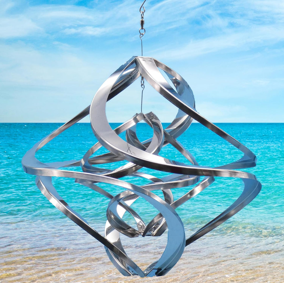 Pommerntraum ® | Edelstahlwindspiel ROSTFREI Windspiel Edelstahl Winddancer Double-Twister Twister G