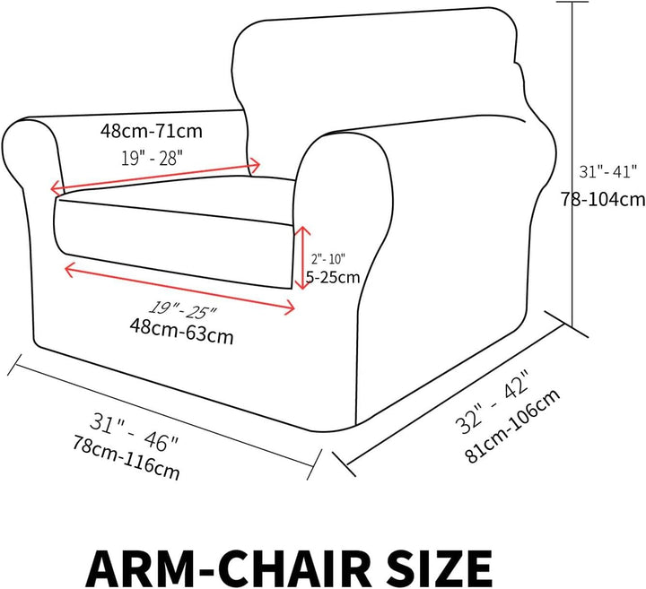 MAXIJIN Stretch Sesselbezug Sofabezug mit Separatem 1 Kissenbezügen Couchbezug Sessel für Wohnzimmer