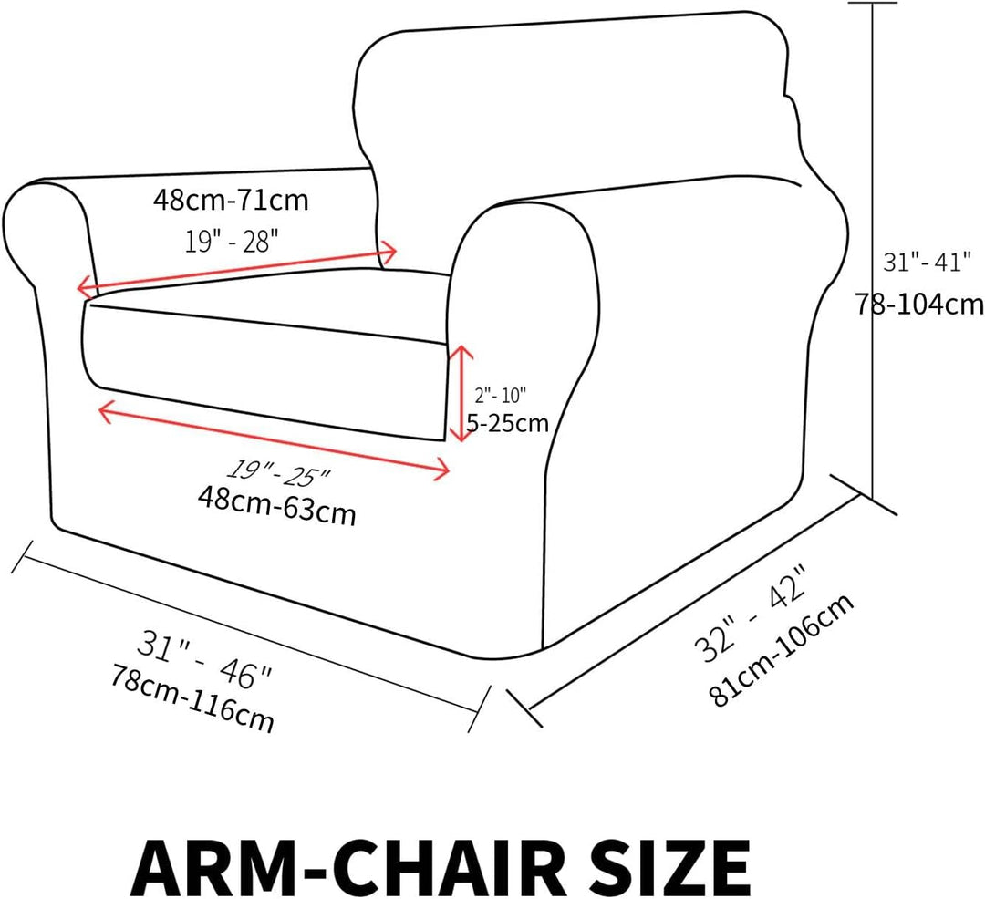 MAXIJIN Stretch Sesselbezug Sofabezug mit Separatem 1 Kissenbezügen Couchbezug Sessel für Wohnzimmer