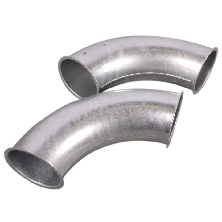 silos24 2 Stück 90° Pellet-Rohrbogen weiter Radius 200mm R=2D NW 100 mit Bördelrand
