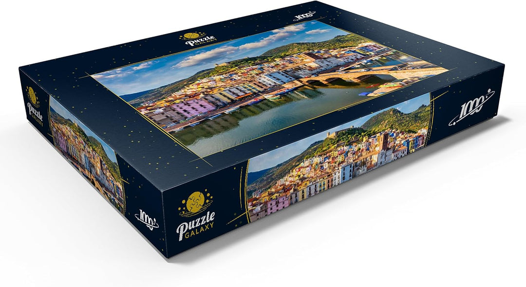 Bosa mit farbigen Häusern und Einer mittelalterlichen Burg, Sardinien, Italien - Premium 1000 Teile
