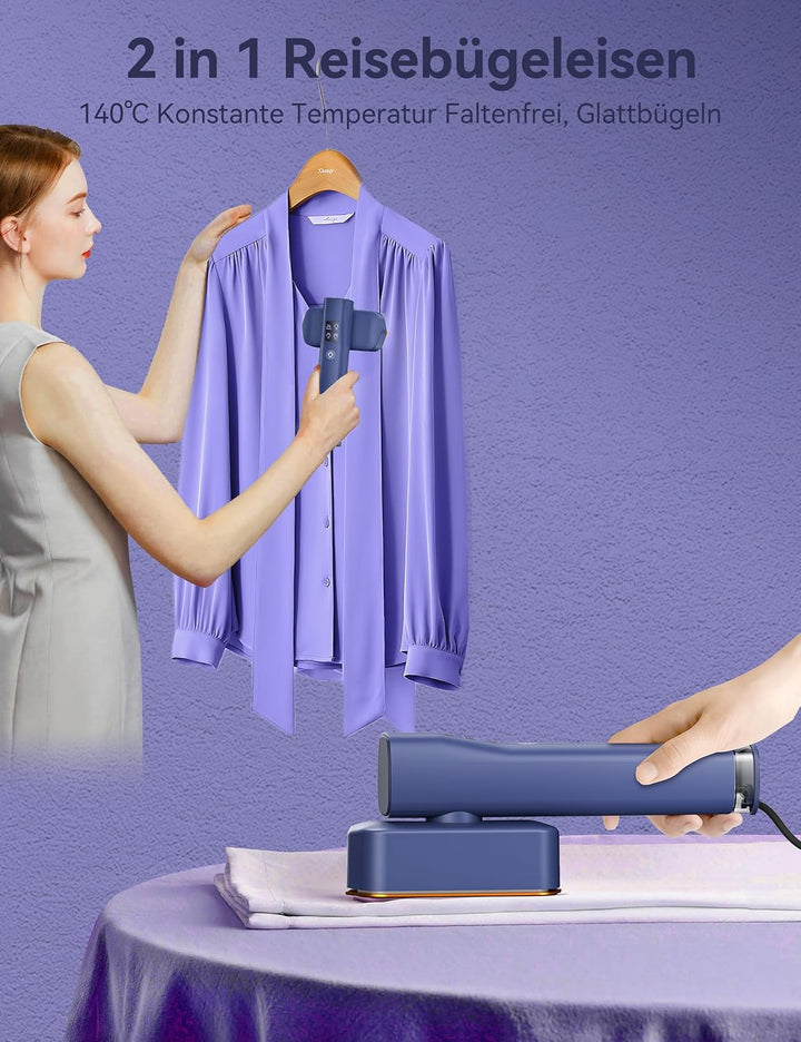 Sundu Steamer Reise Dampfglätter, Dampfbügeleisen für Kleidung, 2-in-1 Reisebügeleisen Steam iron, 1