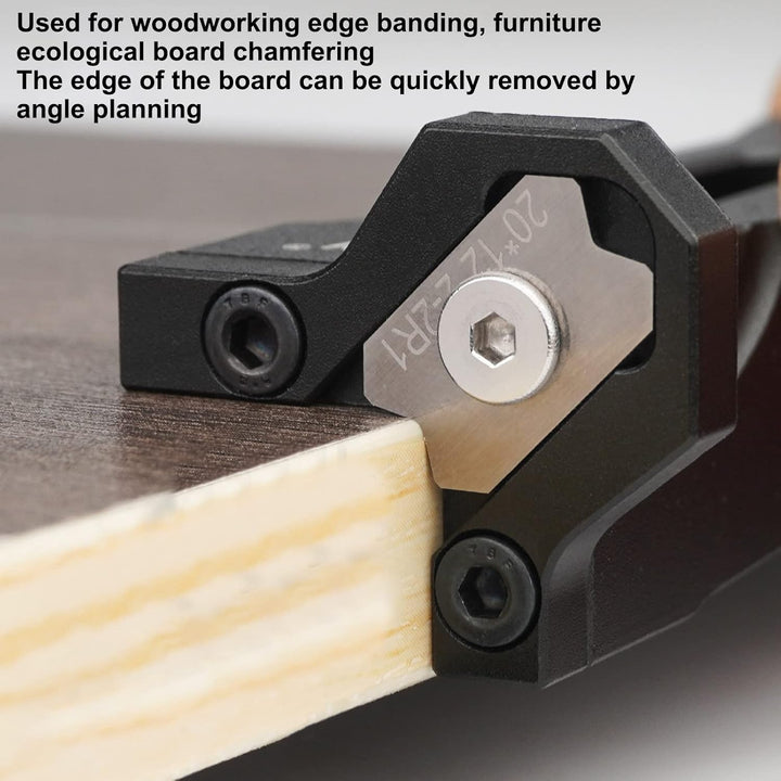 Fewb Fasenkantenhobel, Manueller Holzbearbeitungs-Furnierkanten-Trimmer mit 3 Klingen, Bogen-Holzkan