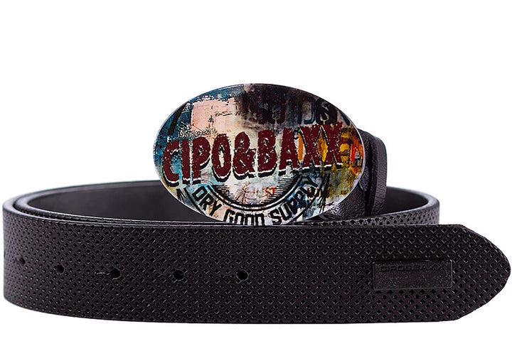 Cipo & Baxx Herren Gürtel Cooles Stylisches Modernes Design 90 Schwarz - 20, 90 Schwarz - 20