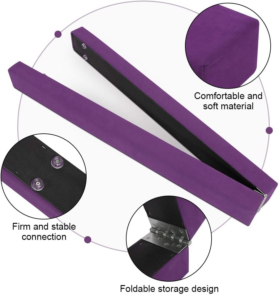 Klappbar Schwebebalken, Gymnastikbalken Aus Wildlederimitat, Faltbar Gymnastik Balance Balken mit Ed