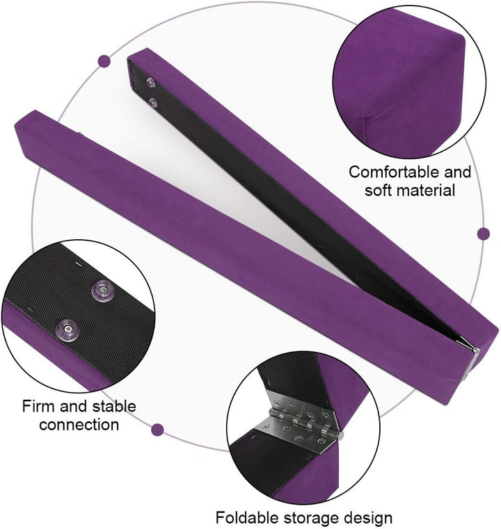 Klappbar Schwebebalken, Gymnastikbalken Aus Wildlederimitat, Faltbar Gymnastik Balance Balken mit Ed