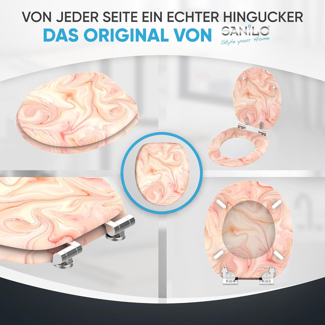 Sanilo WC Sitz mit Absenkautomatik, viele schöne Marmor Toilettendeckel zur Auswahl, hochwertige und