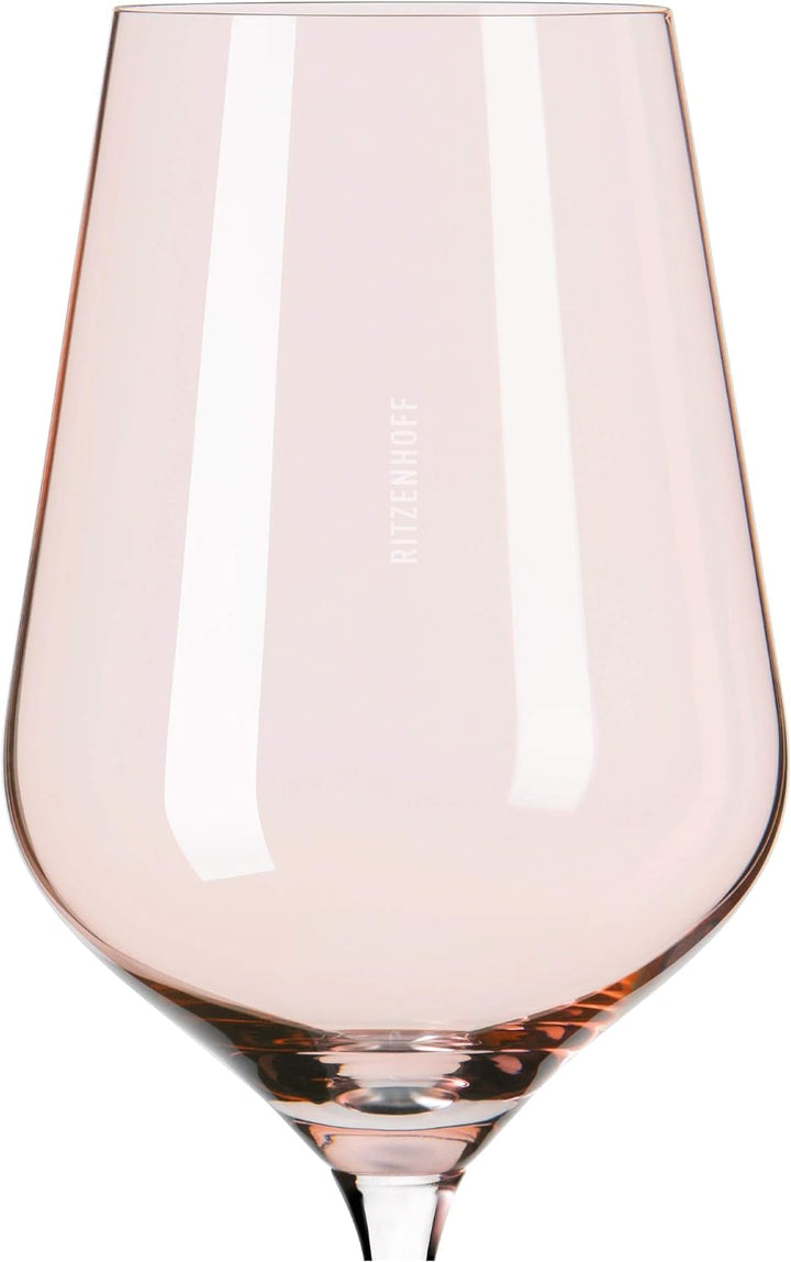 RITZENHOFF 3631001 Rotweinglas 500 ml – Serie Fjordlicht Nr. 1 – 2 Stück mit Farbverlauf Peach – Mad