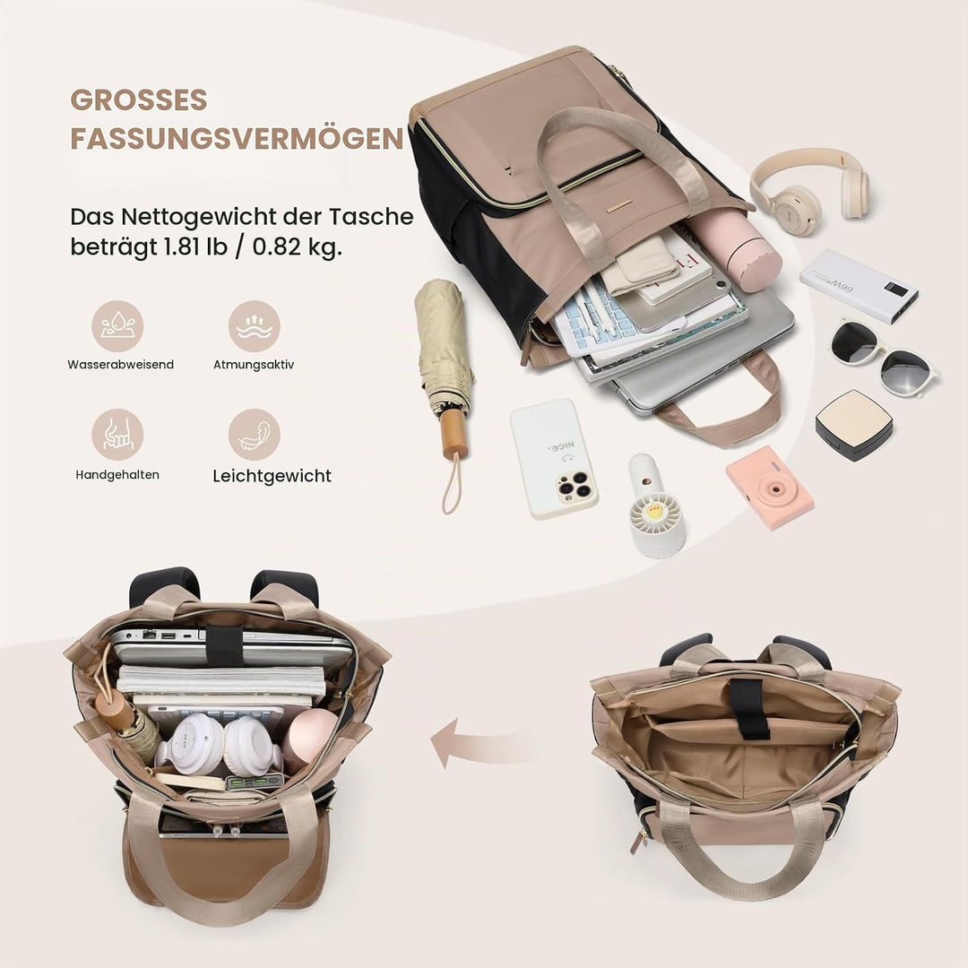 Rucksack Damen, Laptop Rucksack 16 Zoll, Tote Bag Arbeitstasche Backpack Women Gross, Rucksäcke Eleg