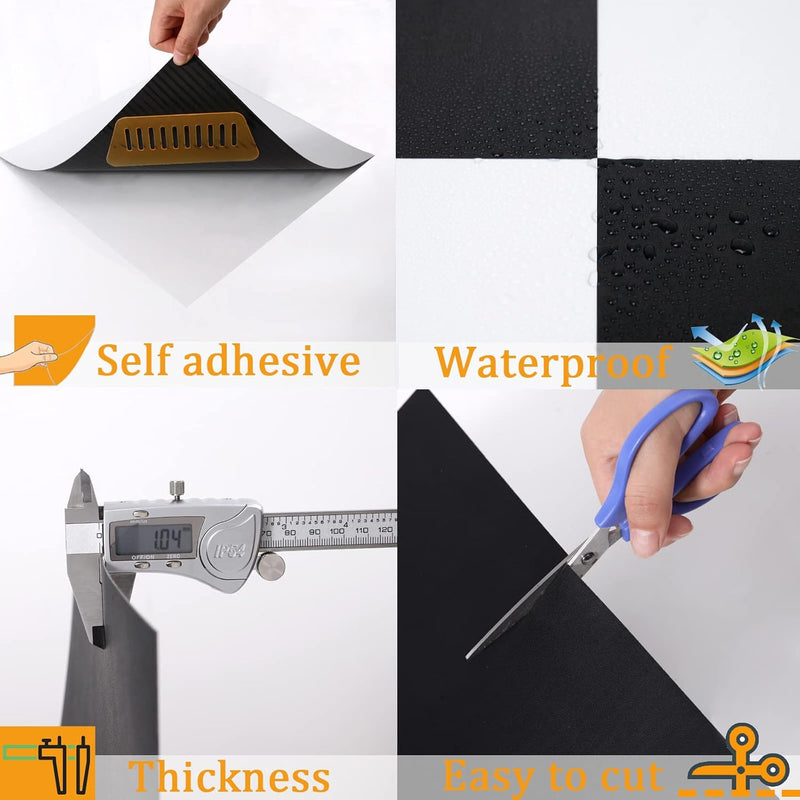 Vinylboden Selbstklebend PVC Bodenbelag Selbstklebend Fliesen Vinyl Bodenaufkleber Wasserdicht für K