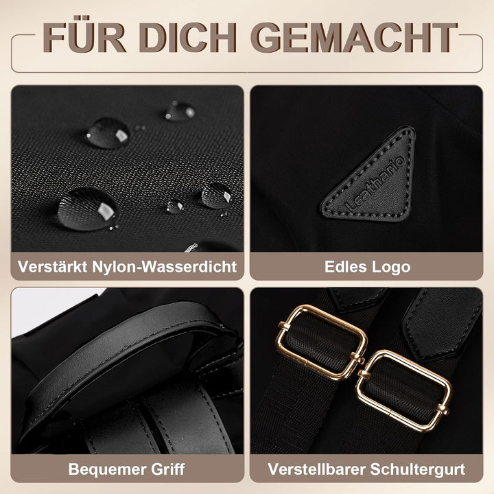 Leathario Rucksakck Damen klein,Diebstahlsicher Cityrucksack,PX4 Wasserdichtere Rucksackhandtasche,E