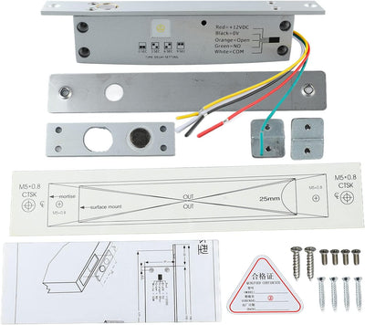 DC 12 V 5 Zeilen Elektrisches Riegelschloss – Schmales Riegel-Fallriegel-Türschloss mit Zeitverzöger