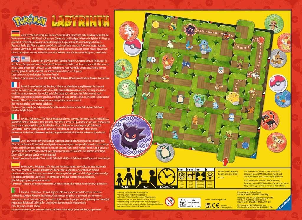 Ravensburger 26949 - Pokémon Labyrinth - Familienspiel für 2-4 Spieler ab 7 Jahren, Pok&amp;