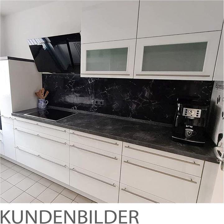 StickerProfis Küchenrückwand selbstklebend Glasoptik - MARMOR Black - 1.8mm, Versteift, alle Untergr