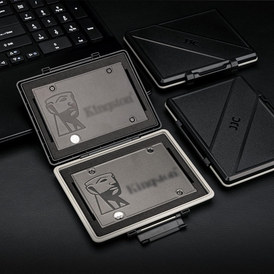 JJC SSD Speicherkarten Etui Tasche Aufbewahrung für 2,5 Zoll interne Solid State Drive, Wasserdicht
