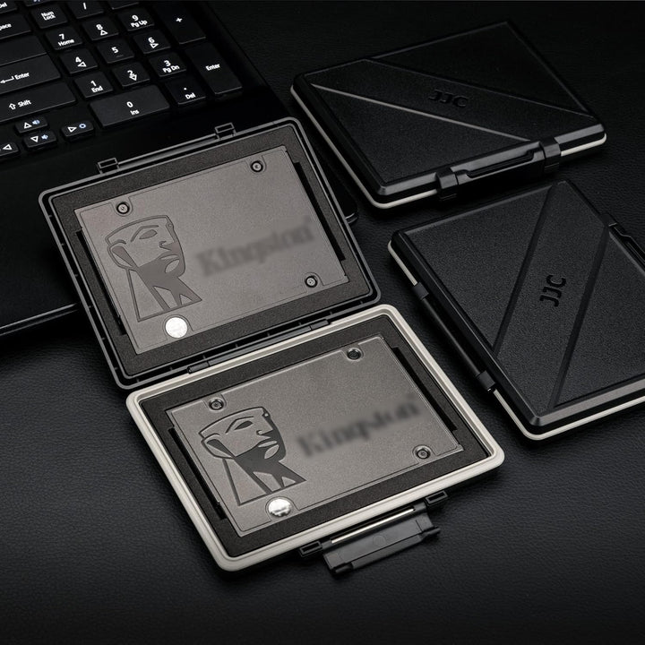 JJC SSD Speicherkarten Etui Tasche Aufbewahrung für 2,5 Zoll interne Solid State Drive, Wasserdicht