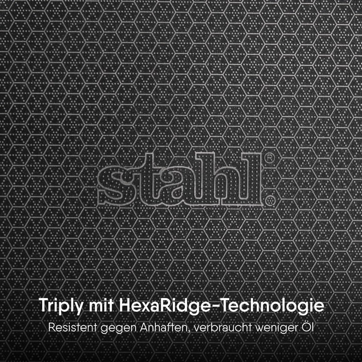 Stahl Triply Antihaft-Wok mit Deckel | Edelstahl-Wok mit Induktionsboden | Tri-Ply-Wok kratzfest | Ø
