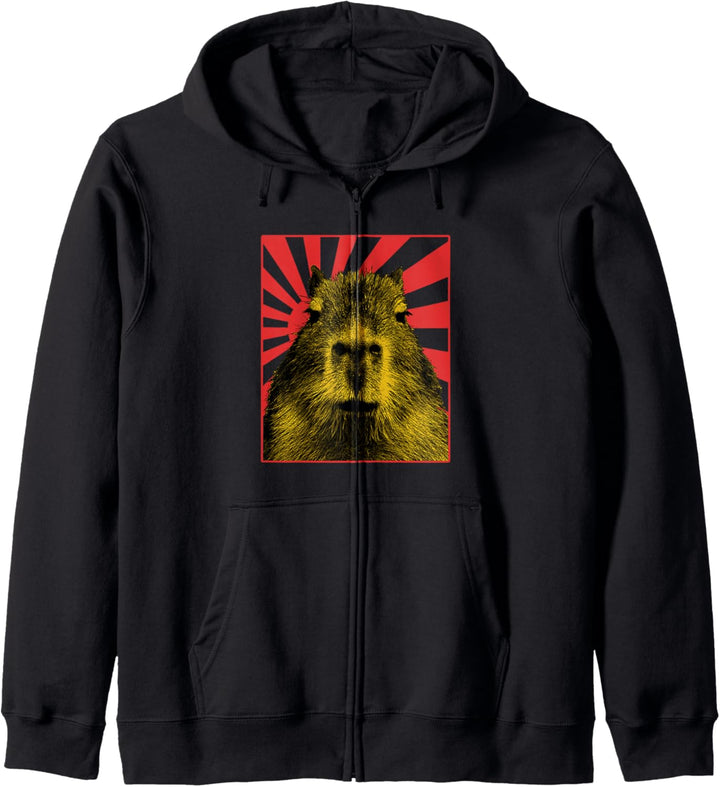 Vintage Capybara Kapuzenjacke