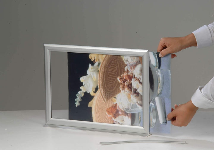 DISPLAY SALES Info Topper DIN A4 Klapprahmen Querformat Einschubrahmen doppelseitig mit Klebe-Standf