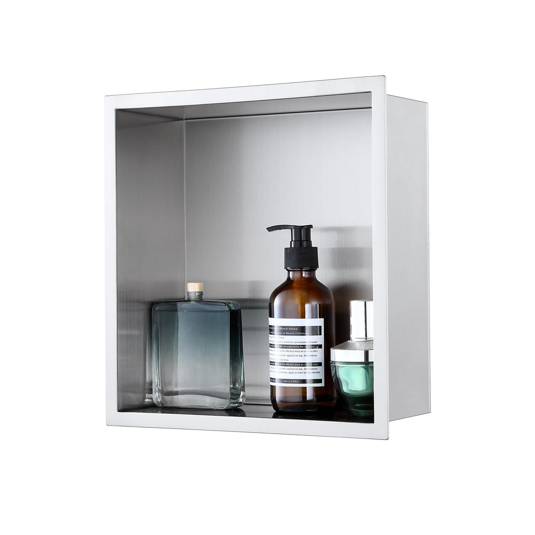 ROVOGO 30x30x10cm Wandnische Dusche Edelstahl 304, Eingebettete Duschnische Einzelregal Lagerung für