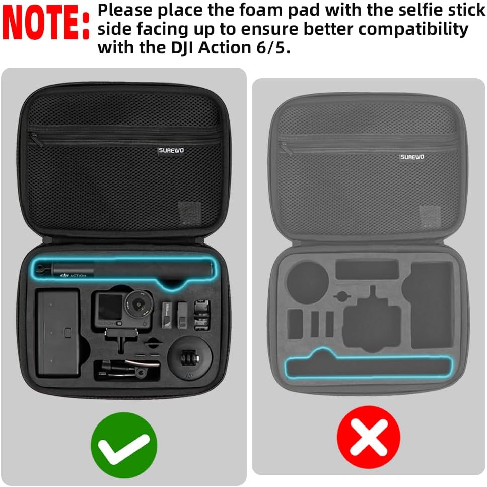 SUREWO Surface-Waterproof DJI Action 4 Carrying Case, tragbare Reisetasche kompatibel mit DJI Osmo A