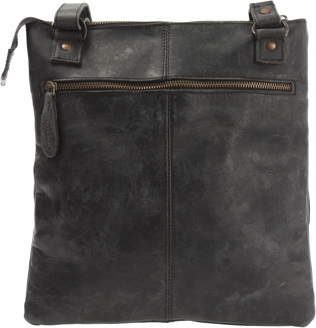 LECONI Umhängetasche Rinds-Leder kleine Schultertasche Damen + Herren Vintage-Look Schultertasche Le