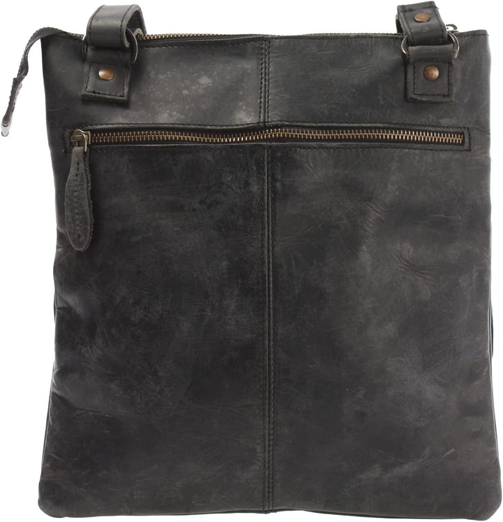 LECONI Umhängetasche Rinds-Leder kleine Schultertasche Damen + Herren Vintage-Look Schultertasche Le