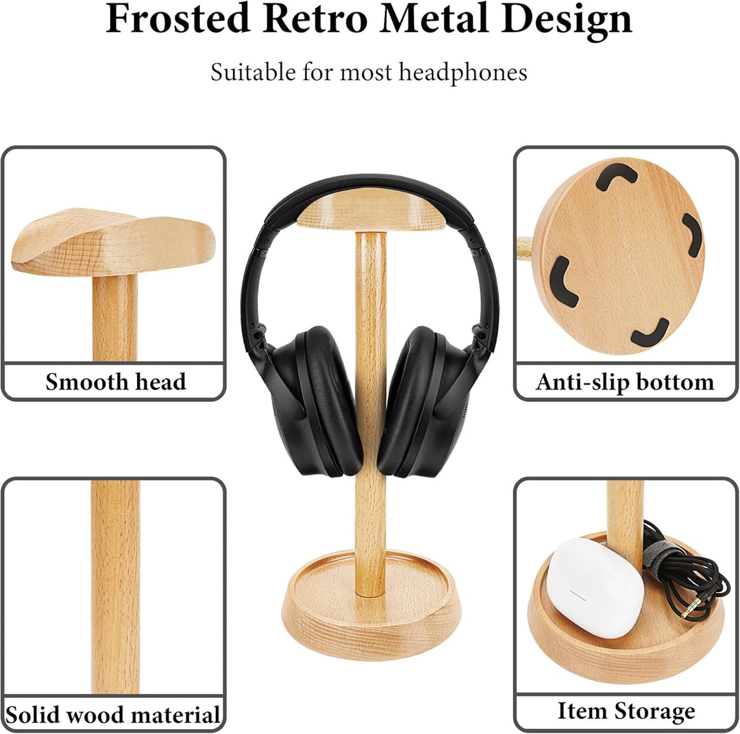GEEKRIA Kopfhörerständer aus Holz für Over-Ear-Kopfhörer, Gaming-Headset-Halter, Schreibtisch-Displa