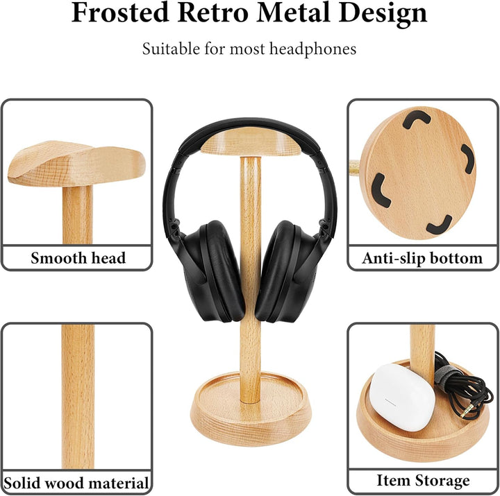 GEEKRIA Kopfhörerständer aus Holz für Over-Ear-Kopfhörer, Gaming-Headset-Halter, Schreibtisch-Displa