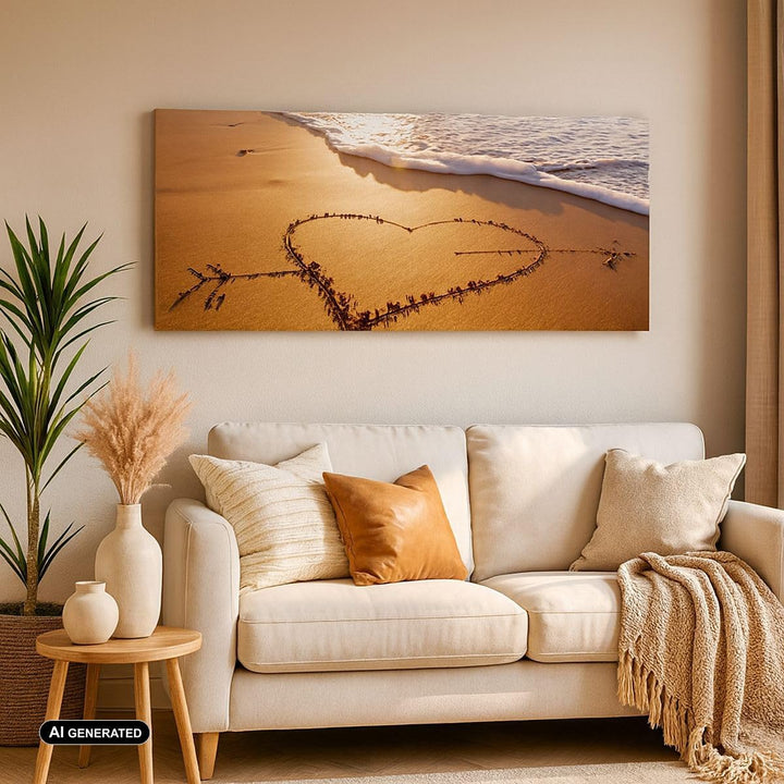 Panorama Bilder auf Leinwand Sommer Meer Sand Strand Leinwandbild 90x30cm Wandbilder Dekoration Wohn