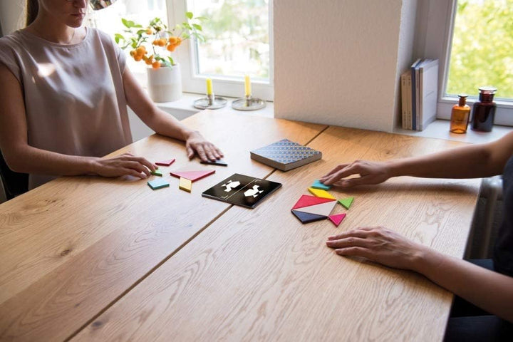 Remember TG1 Tangram Challenge – Legespiel aus Holz für Kinder und Erwachsene (4er Set)