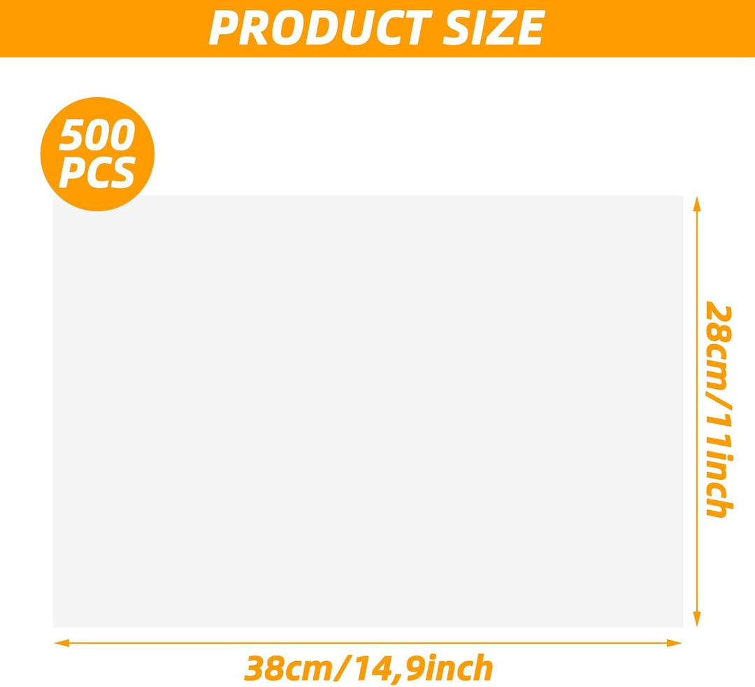 APACALI 500 Blatt Butterbrotpapier, 28x38CM Butterpapier, Käsepapier, Wachspapier für Lebensmittel,