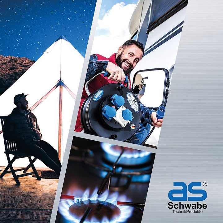 as - Schwabe Camping CEE-Caravan-Einspeisungsstecker, 230 V / 16 A, Grau I 61492 & Camping CEE-Adapt